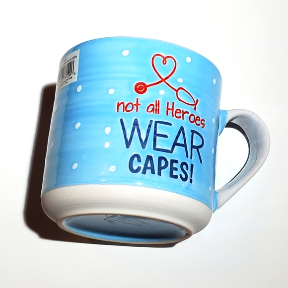 Not All Heroes Wear Capes 16 oz Ceramic Mug with Handle - Picture 1 of 3